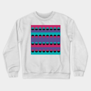 Half Circles & Stripes Pattern Crewneck Sweatshirt